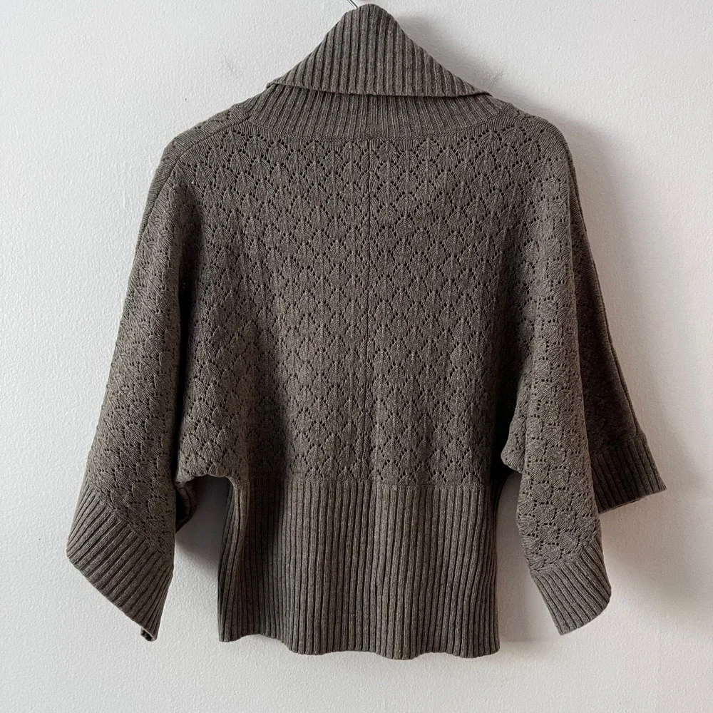 Marina Luna Wool Rabbit‎ Hair Blend Cowl Neck Sweater Tan Knit size medium